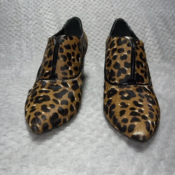 WOMENS  SHOES SZ 9 GENUINE Hair calf  JOHNSTON MURPHY LEOPARD Ankle Boots - Picture 4 of 12